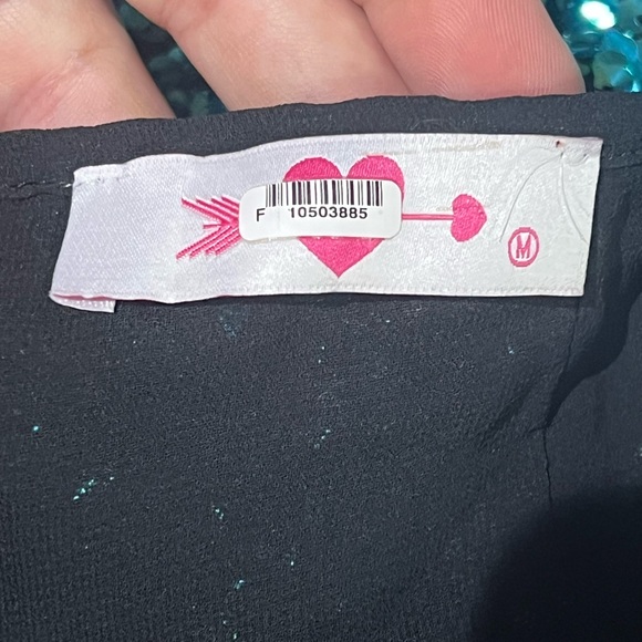 Buddy Love Black and Teal Sequin Cropped Top and Skirt Set - Picture 11 of 11